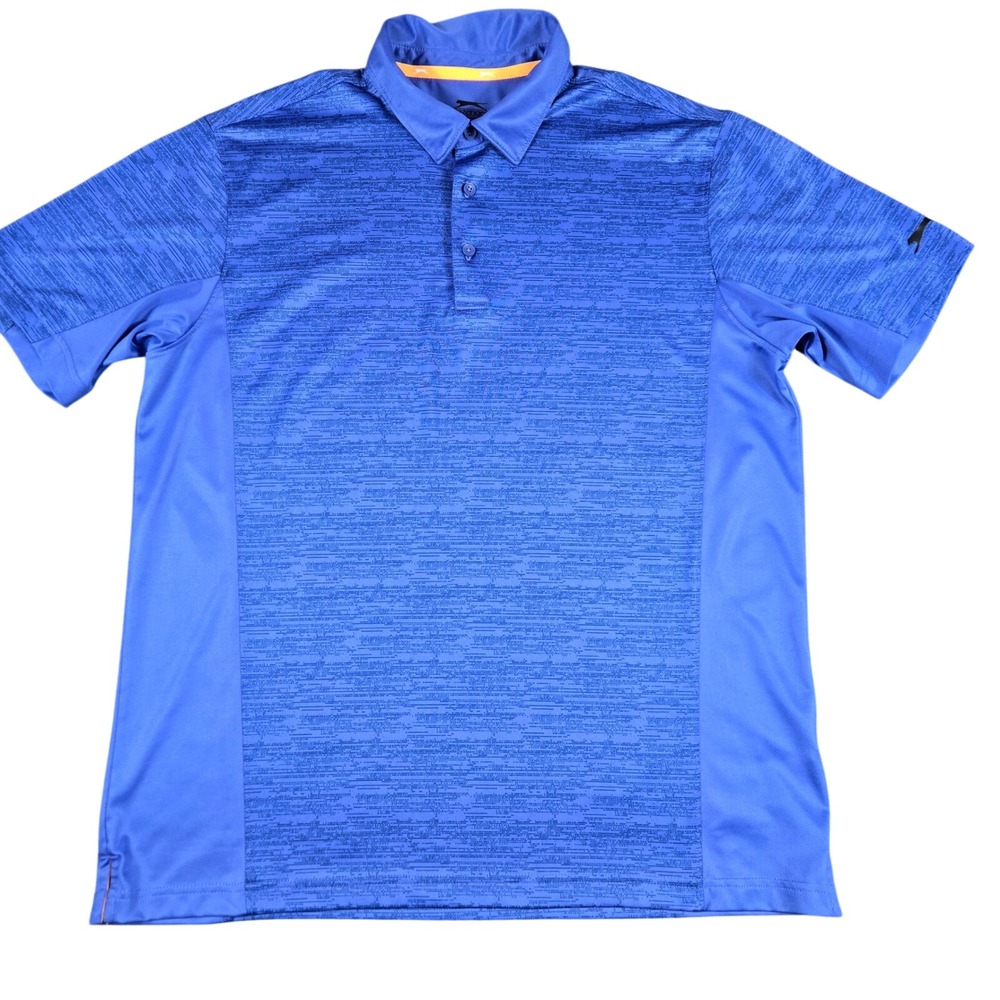 Slazenger Golf Polo Shirt Mens Large Blue Short Sleeve Performance Stretch L